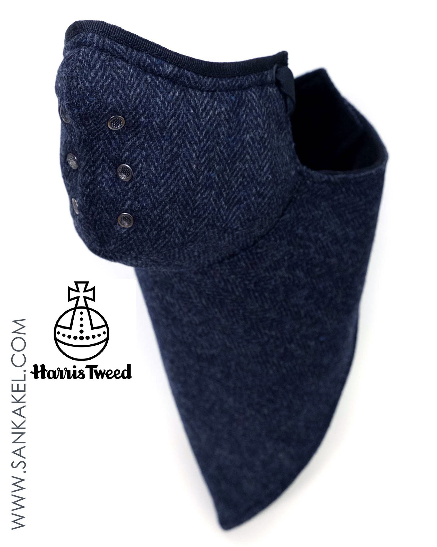 Masque cache-cou tweed Bleu Royal