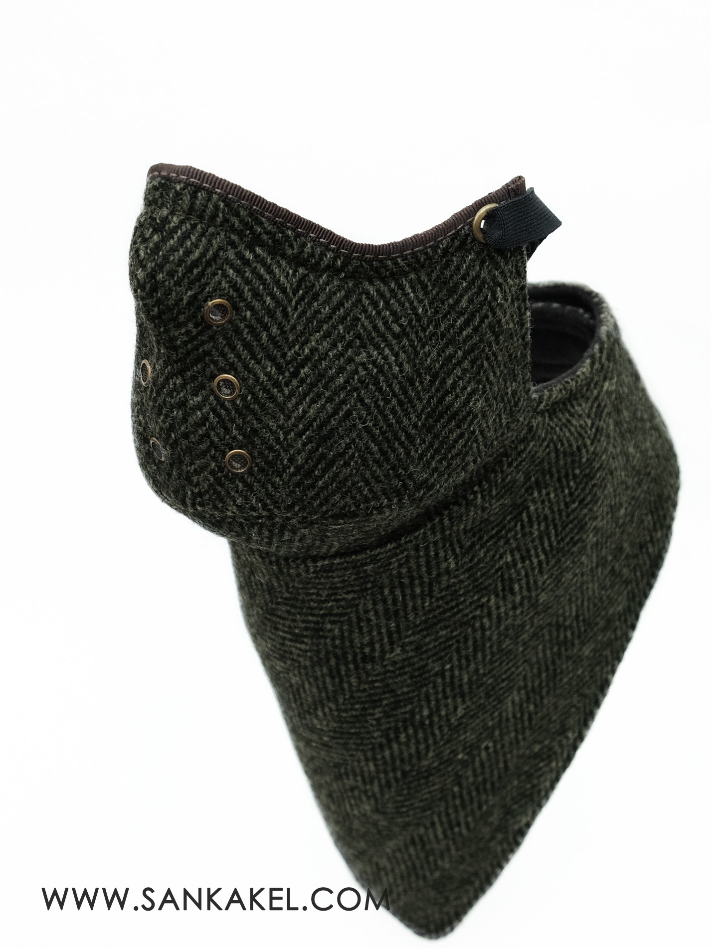 Masque cache-cou tweed "black khaki"