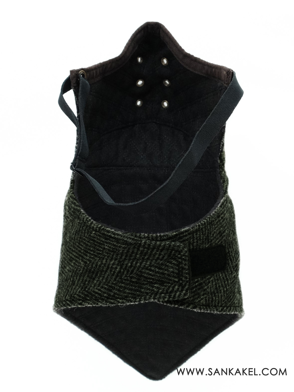 Masque cache-cou tweed "black khaki"