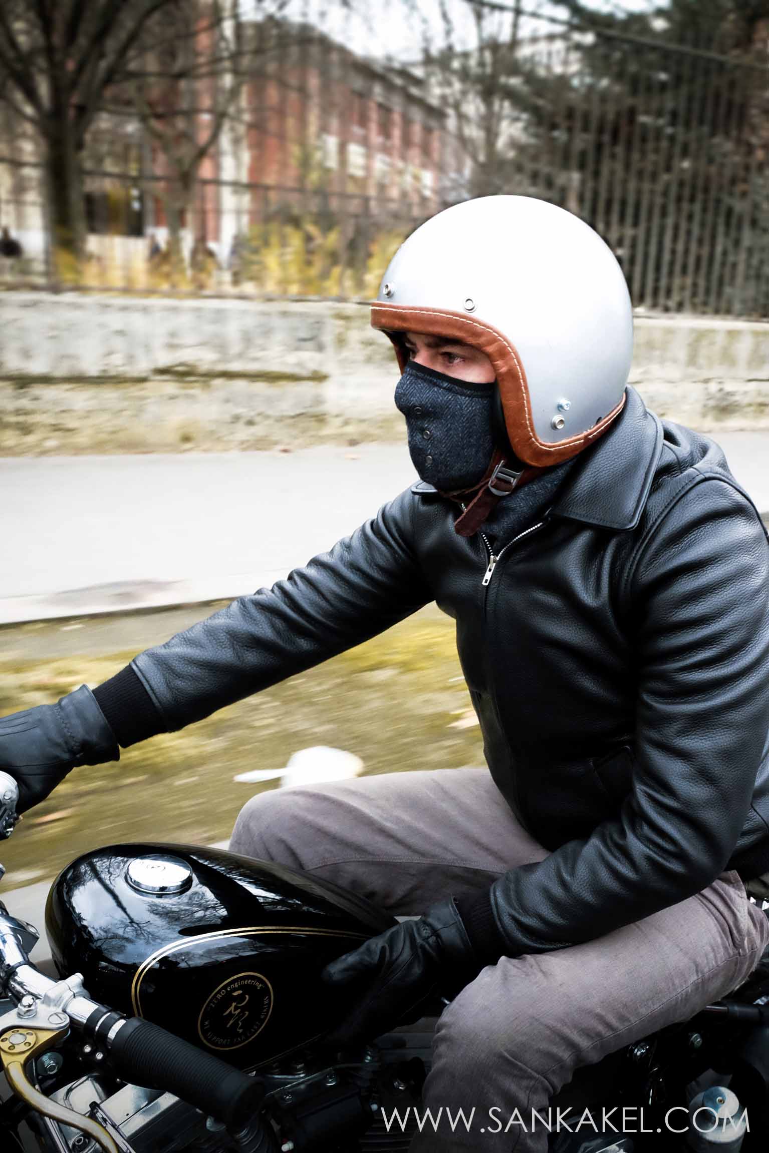 Masque cache-cou tweed Bleu Royal