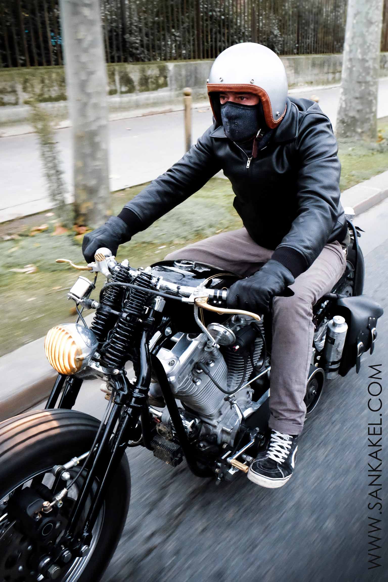 Masque cache-cou tweed Bleu Royal