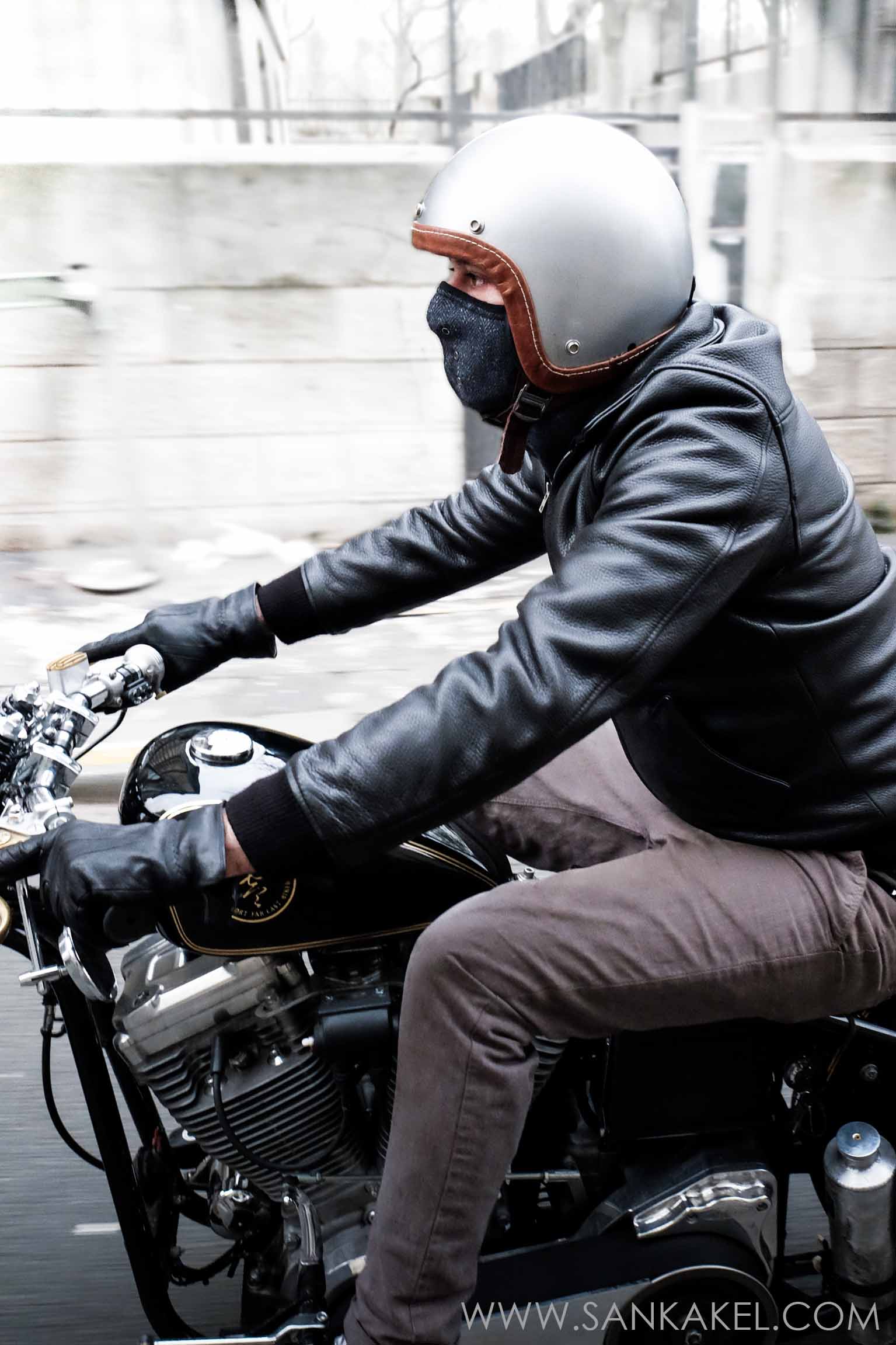 Masque cache-cou tweed Bleu Royal