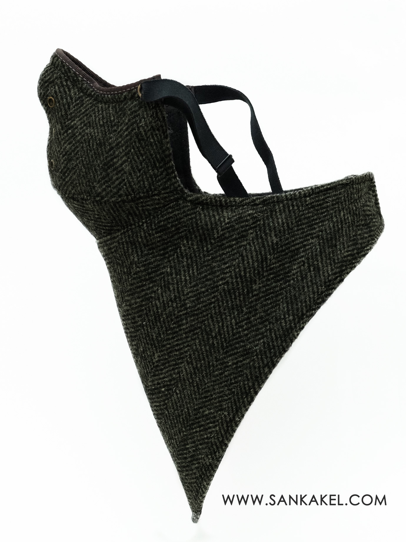 Masque cache-cou tweed "black khaki"